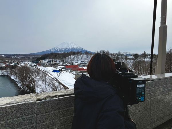 羊蹄山まるっと見えてラッキー！こういう風景に出逢えるのがロケの醍醐味！R.F